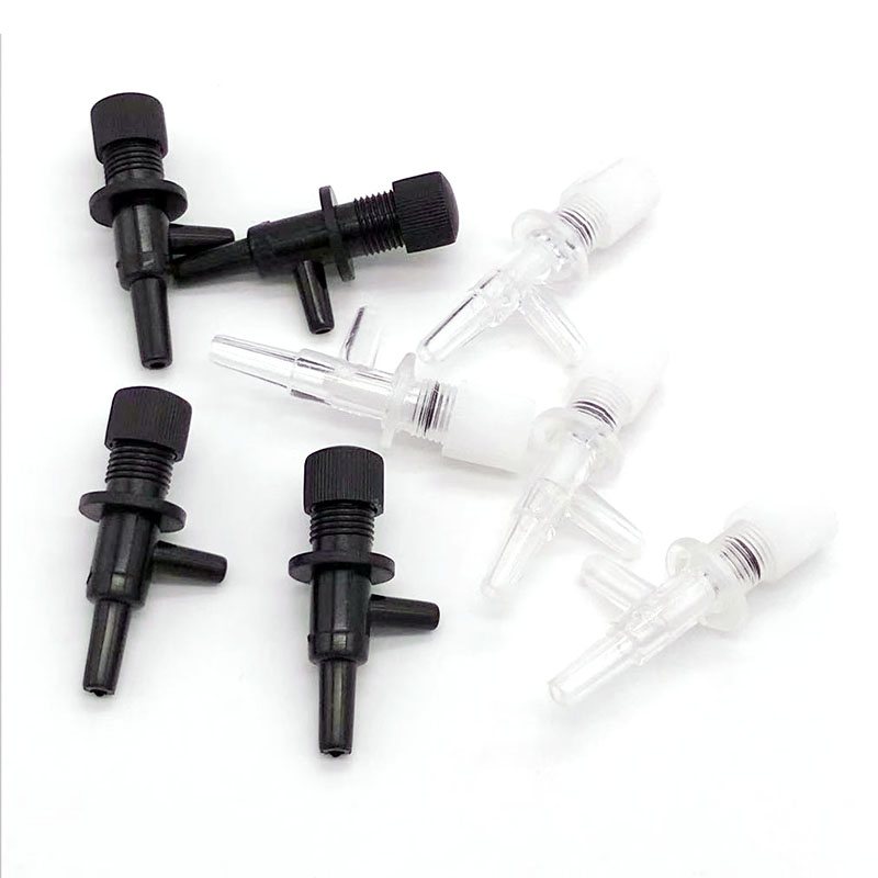 Black Transparent Aquarium Air Regulator Flow Tube Pipe Divider Valve Adjustable Oxygen Pump Tank Volume Control Valve