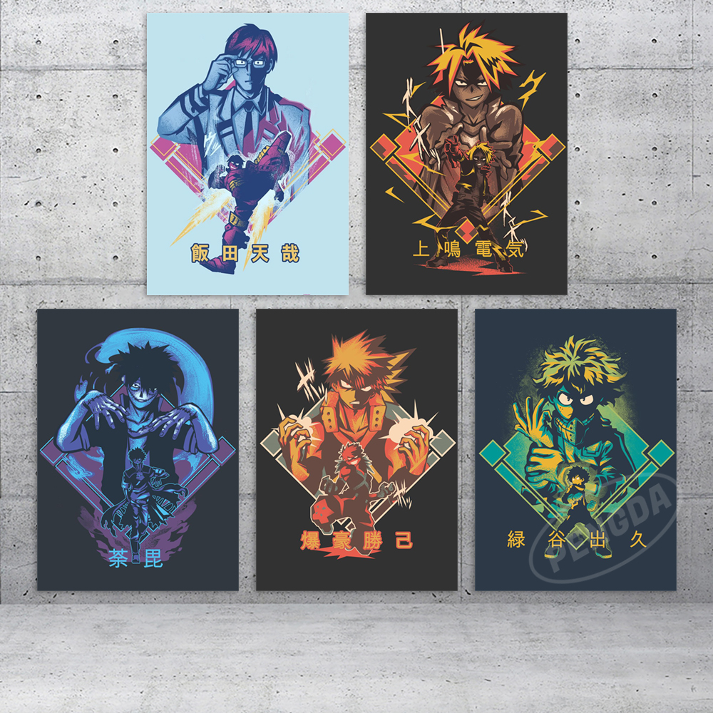 Стена Dabi Art Anime Home Decor Bakugou Katsuki Canvas Midoriya Izuku Print Paint