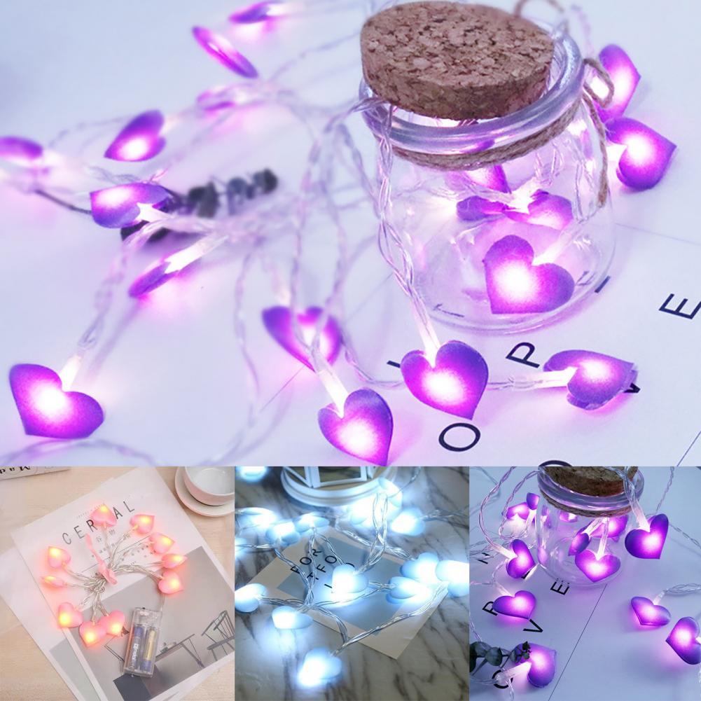 Fairy Light Romantic Romantic Atmosphères d'énergie Tissu de sauvegarde mignon Love Heart LED PROSIDE LAMPE POUR LA JOURNÉE DE VALENTIONS