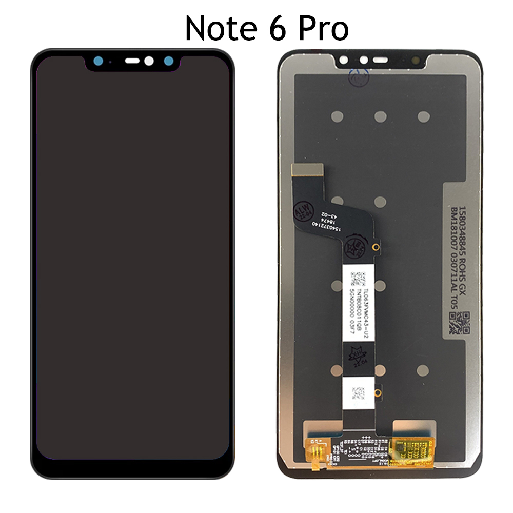 6.26 '' Xiaomi için Orijinal Redmi Note 6 Pro LCD Ekran Redmi Note6 Pro LCD Montaj Onarım Parçaları için Dokunmatik Ekran Sayısallaştırıcısı