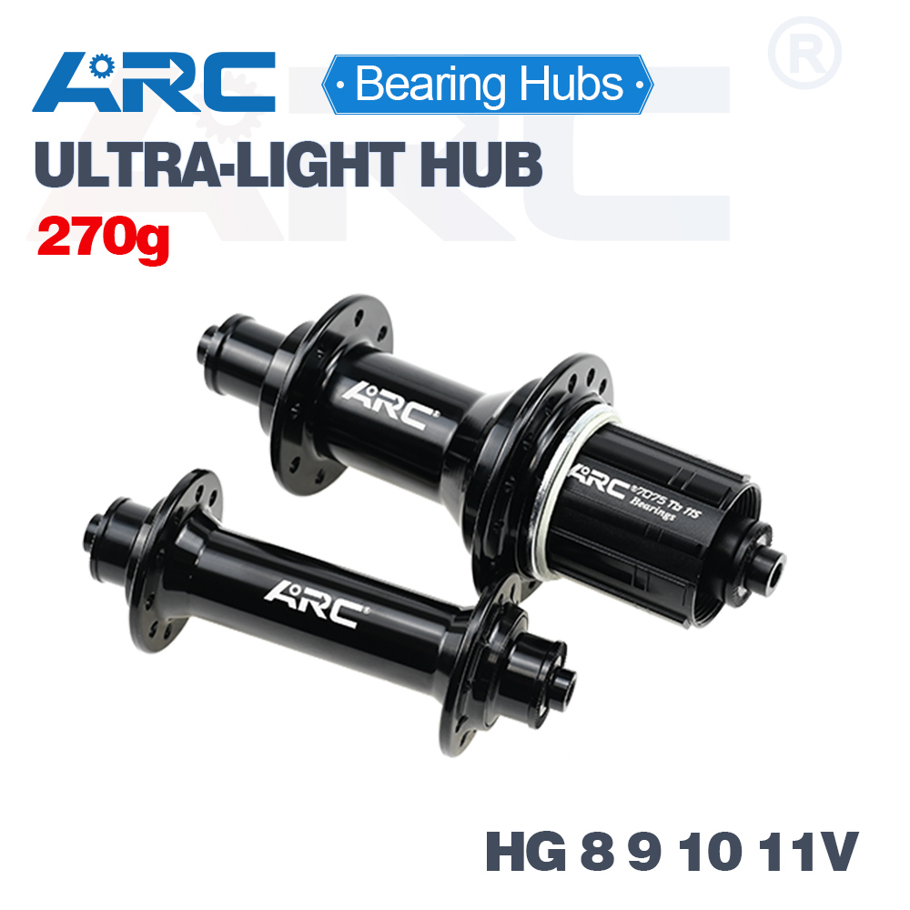 ARC-Road Bike Sealed Bearing Hub, CNC Front Hub, 20 Hole Rear Hub, 24 Hole V Brake, Bicycle Components, Bike Parts, 270g Hub