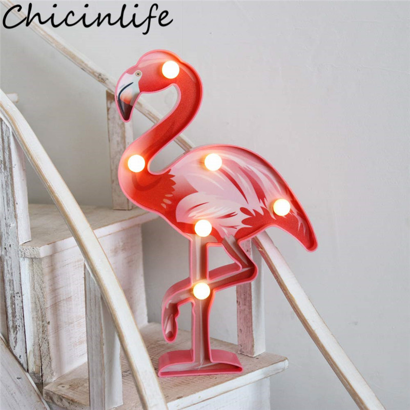 Chicinlife Flamingo LED Night Light Birthday Party Decor Baby Shower Home Wall Table Lamp Kids Wedding Holiday Supplies