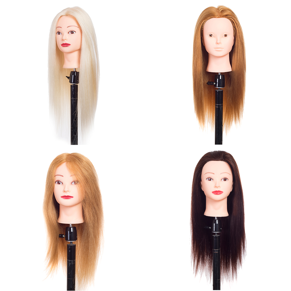 Mannequin Head with 85% Real Human Hair for Dolls Hairstyles Professional Styling Hairdressing Barber Training Heads 60cm