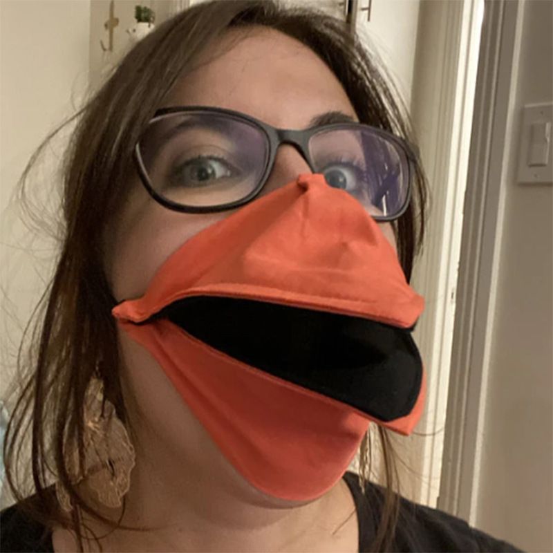 Couverture de visage de canard parlant Masque d'oiseau créatif Creative Masque Rope d'oreille réglable Réutilisable Masque de protection Party Wear Mask Halloween