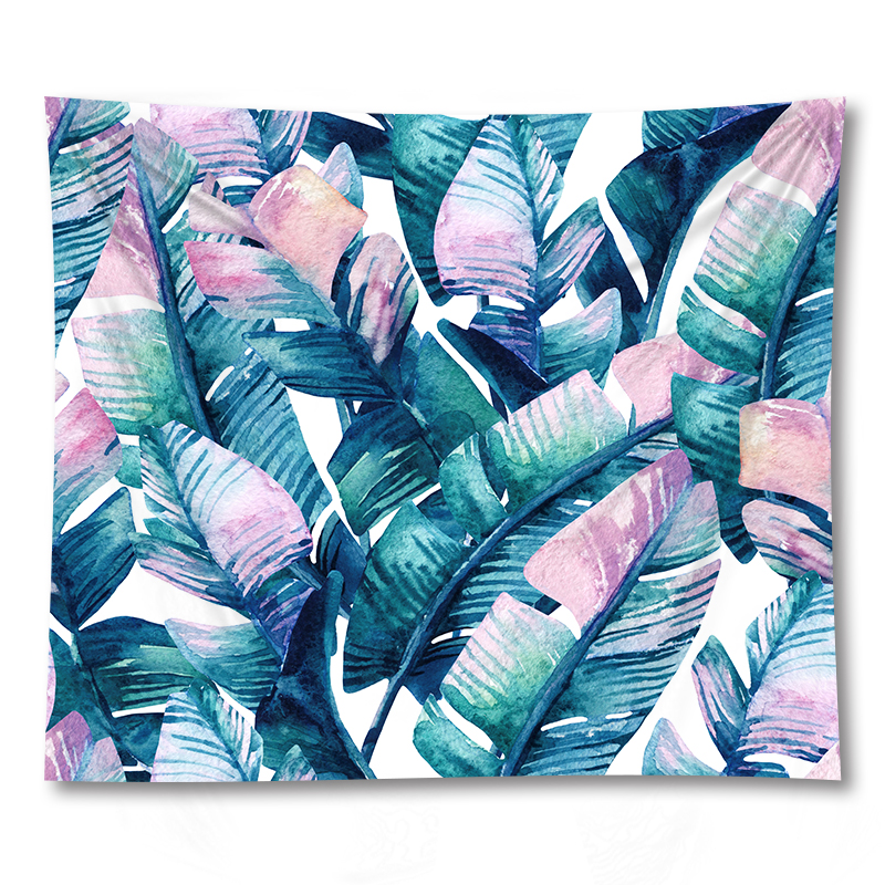 Feuilles vertes Tapestry Mur de plante tropicale suspendue tapisseries nappes de lits