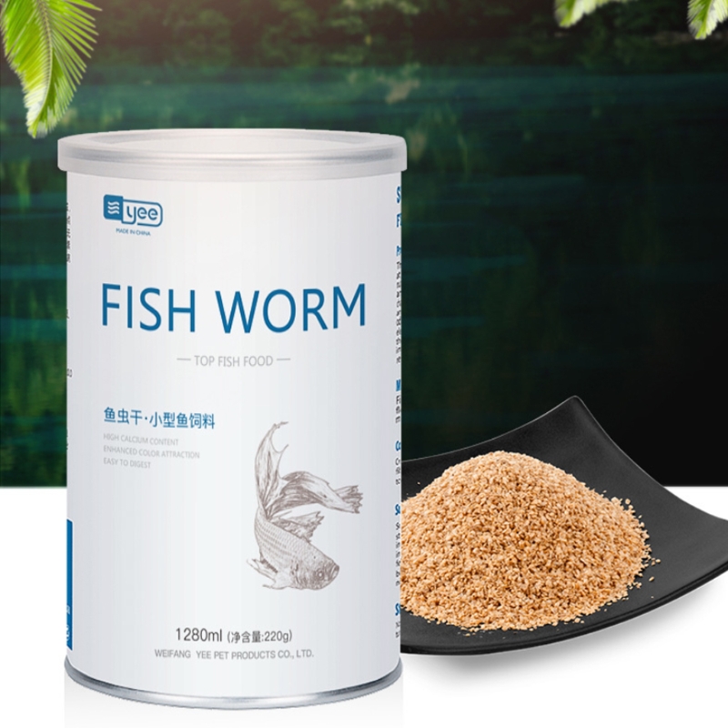 1 kan 1280 ml/500 ml akvarium fiskmat naturligt hög protein fiske betar för tropisk fisk guppy hälsoutfoder