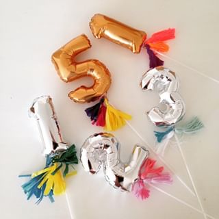 7 inch Mini Foil Number Balloons Cake Topper DIY Kids Birthday Cake Flag Wedding Decors Creative Self Inflate Balloons