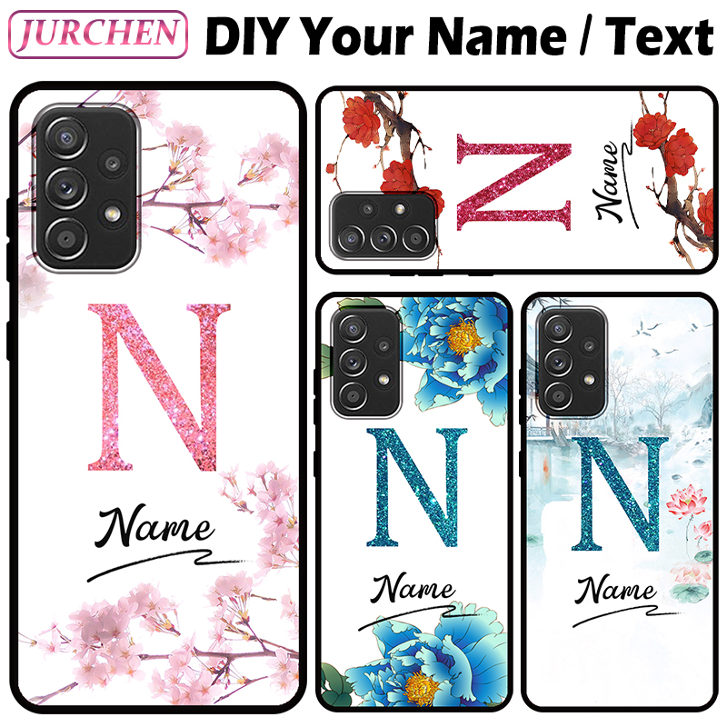 Jurchen Custom Text Name Nom Case pour Xiaomi Mi A2 A3 10T POCO X3 GT NFC CC9 E REDMI Note 10 6 5 4 6A 5A 4X 4X Pro Plus Lite Cover