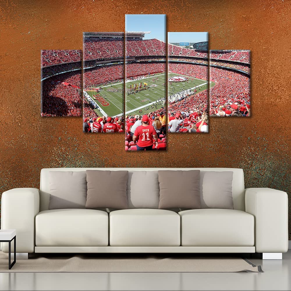 5 Panel Kansas City GEHA Field at Arrowhead Stadium Football Giclee Paintings Wall No Framed Pictures Art HD Print