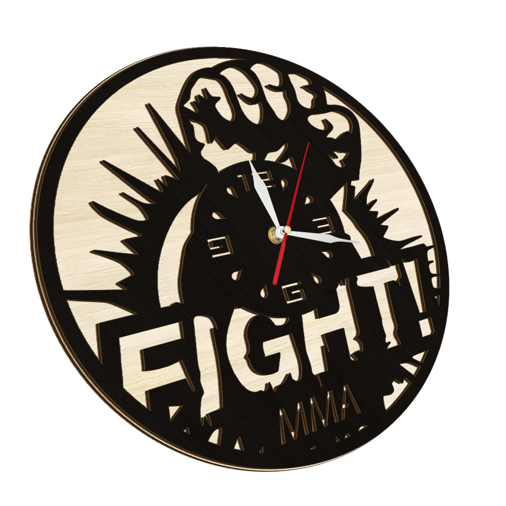 MMA Fight inspirou Wall Wall Wall Clock para Fighting Club Man Cave Sports Decoração