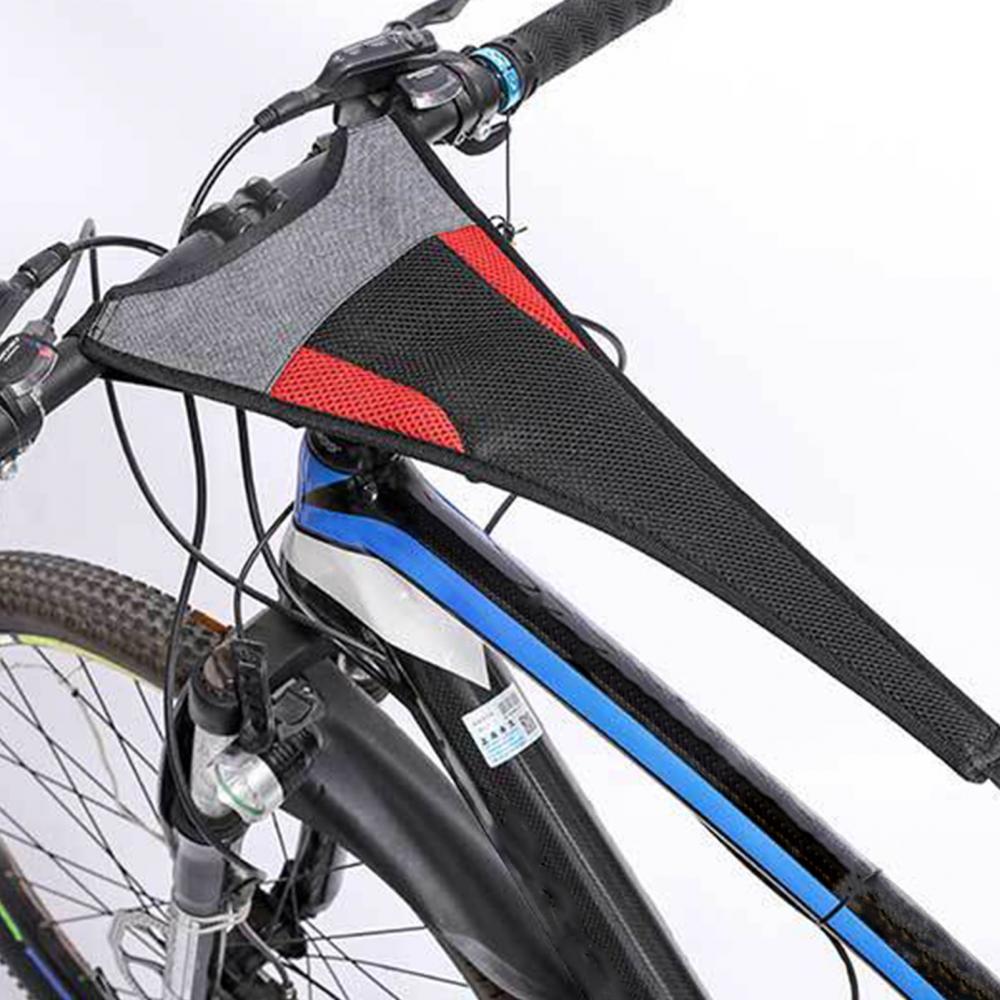 Universal Road Mountain Bicycle Sweat Cover Waterproof Bike Turbo Trainer Sweat Absorb Guard Strap Net Cover with Phone Pouch
