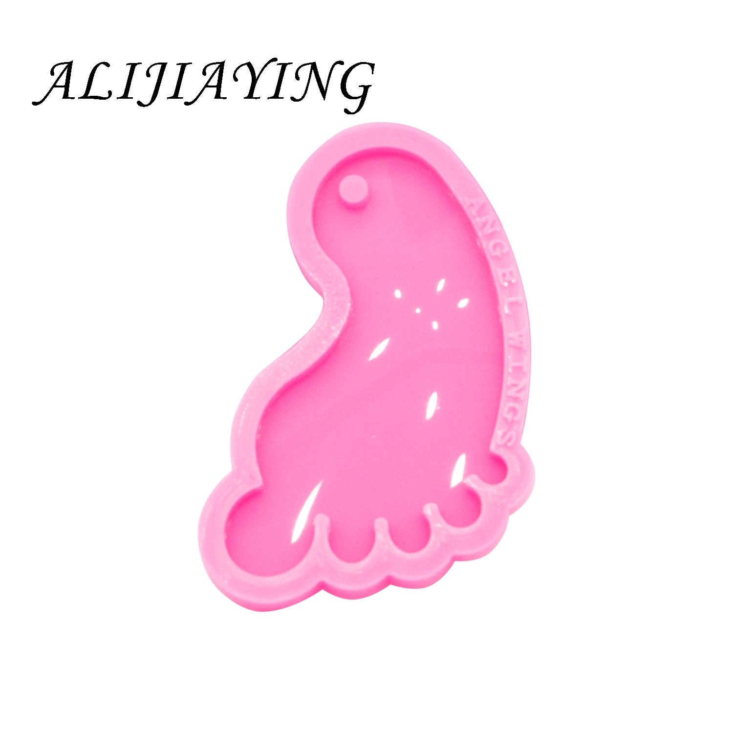 Brillez à l'intérieur de la forme du pied silicone pour résine époxy artisanat bricolage de couverture de clés de trousseau bijoux pendentif dy0461