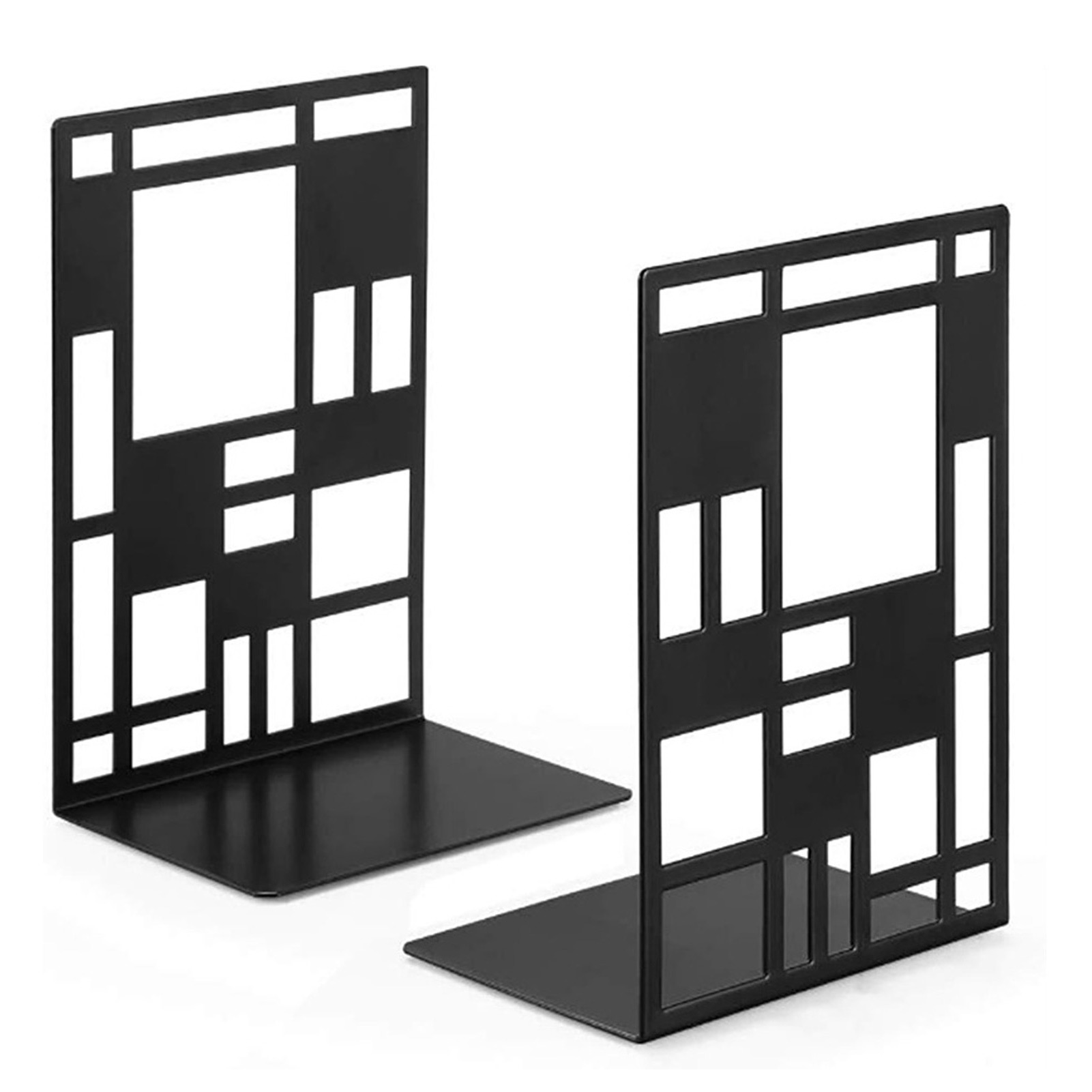 Boek eindigt voor zware boeken, boekplankhouder Home Decorative, Metal Booken Black Bookend Supports, Book Stoppers