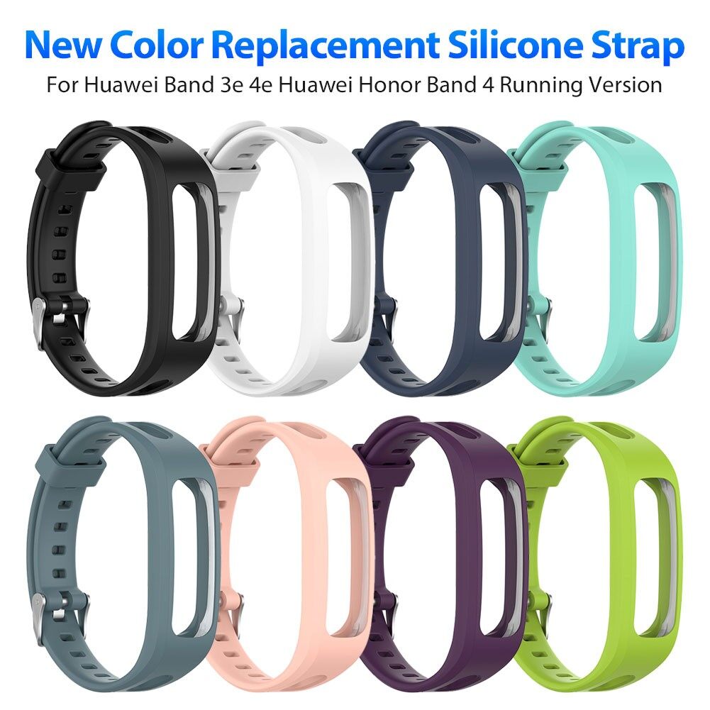 Solide bracelet de bracelet en silicone de sport pour le groupe de bracelets pour Huawei Band 3e 4e Huawei Honor Band 4 Running Remplacement Bracelet Bracelet