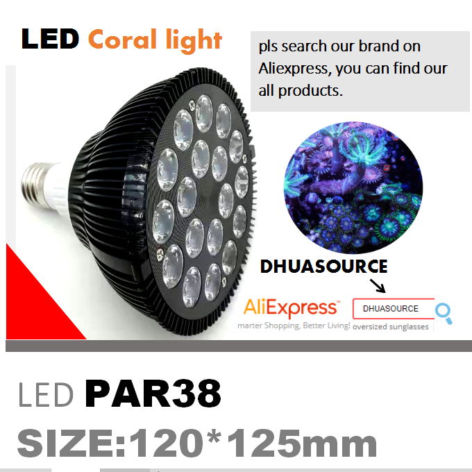 Светодиодный аквариумный свет с тушеным рифовым лампой PAR38 для лампы для нано -танк соленая вода Морские коралловые водоросли рыба