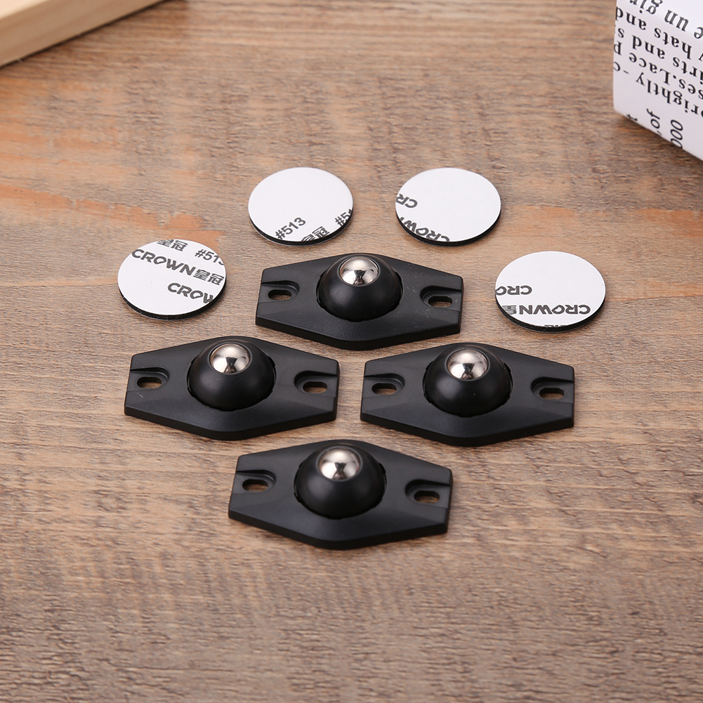 4-Self-Adhesive Universal Pulley Rotating Wheels Mini Swivel Casters Wheel for Furniture Storage Box Roller Cabinet Trash