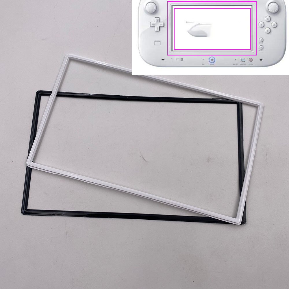 Svart vit plastskärm ram ram -ramskyddslipp locket för nintendo wii u gamepad