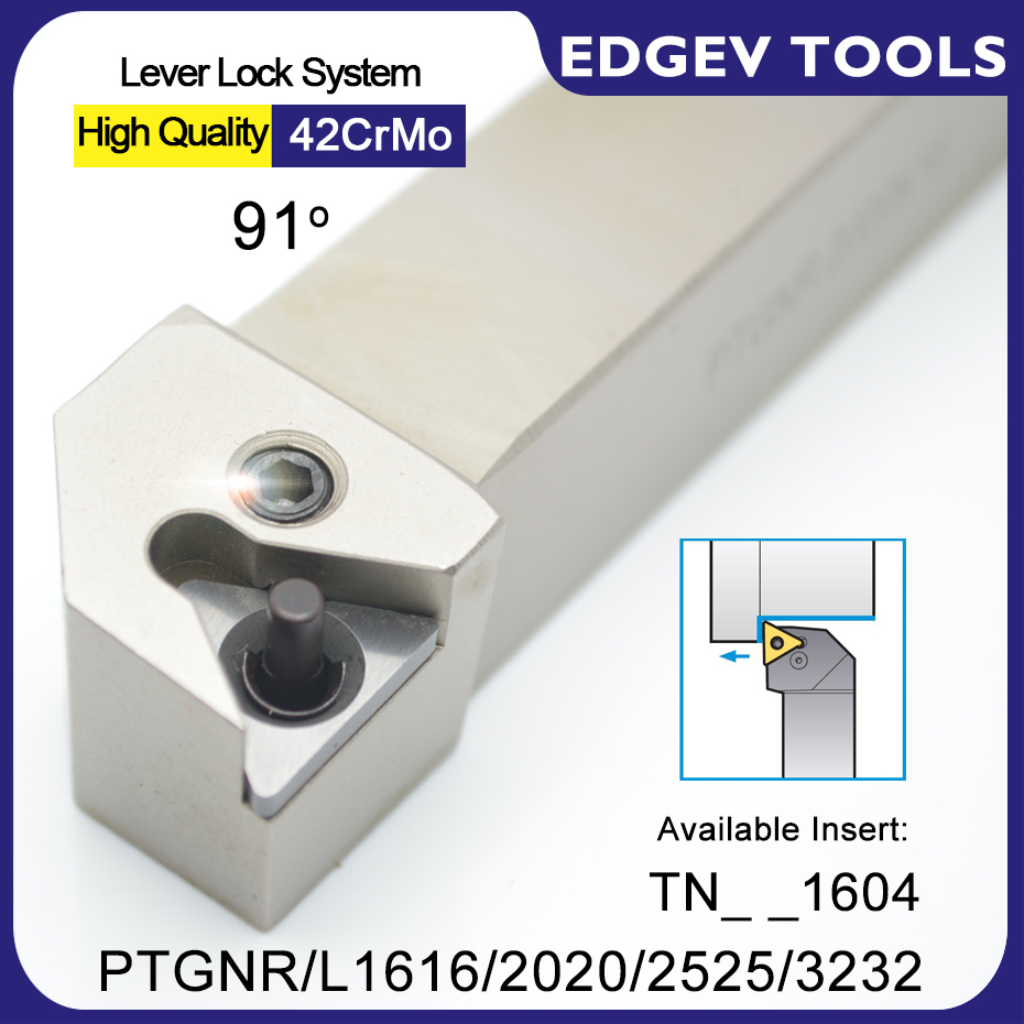 EdgeV ptgnl Ptgnr1616H16 PTGNR2020K16 PTGNR2525M16 PTGNR3232P16 CNC Turn Turn Tool Holder Lathe Cutter TNMG160404 Carbide -inzetstukken