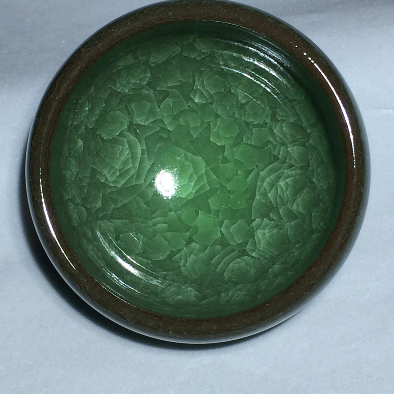 Jianzhan Green Ice Crack Cerramic Tenmoku Cups Chinese Song Dynasty Style Tea Bowl Chawan Gift For Friends Kiln Fired