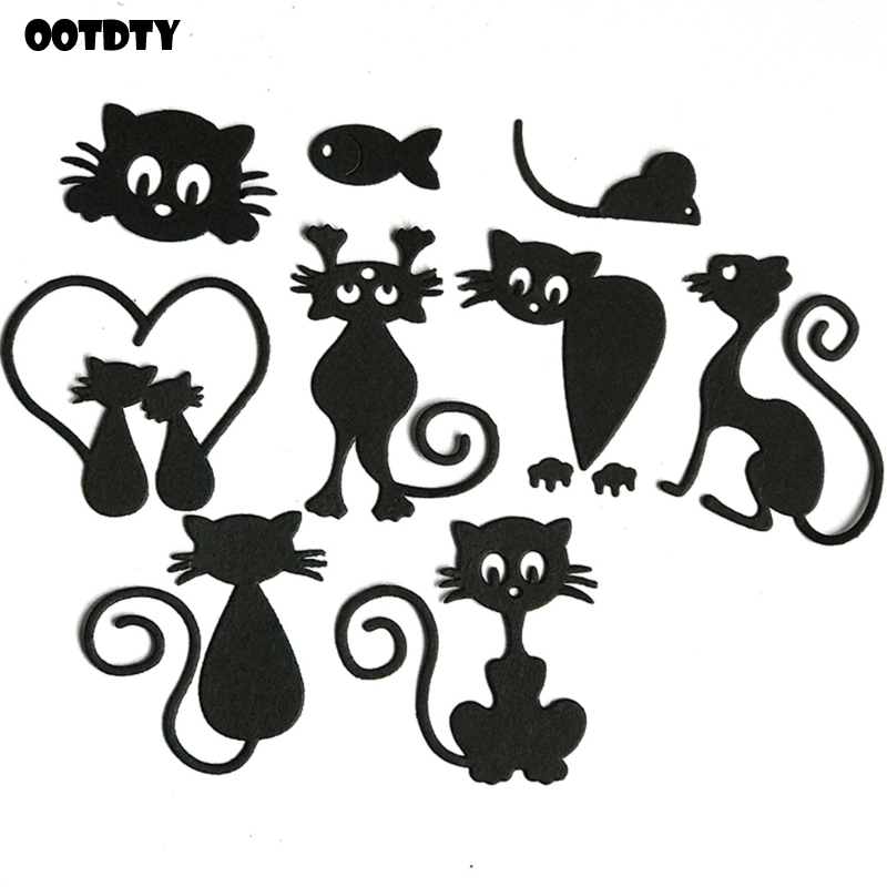 Cat Family Metal Cutting Dies Plantilla de álbum de recortes DIY CARJETA DE PAPEL SEST CARDE DE LA CARRACIÓN DE LA CABEZA Craft New Dies para 2021