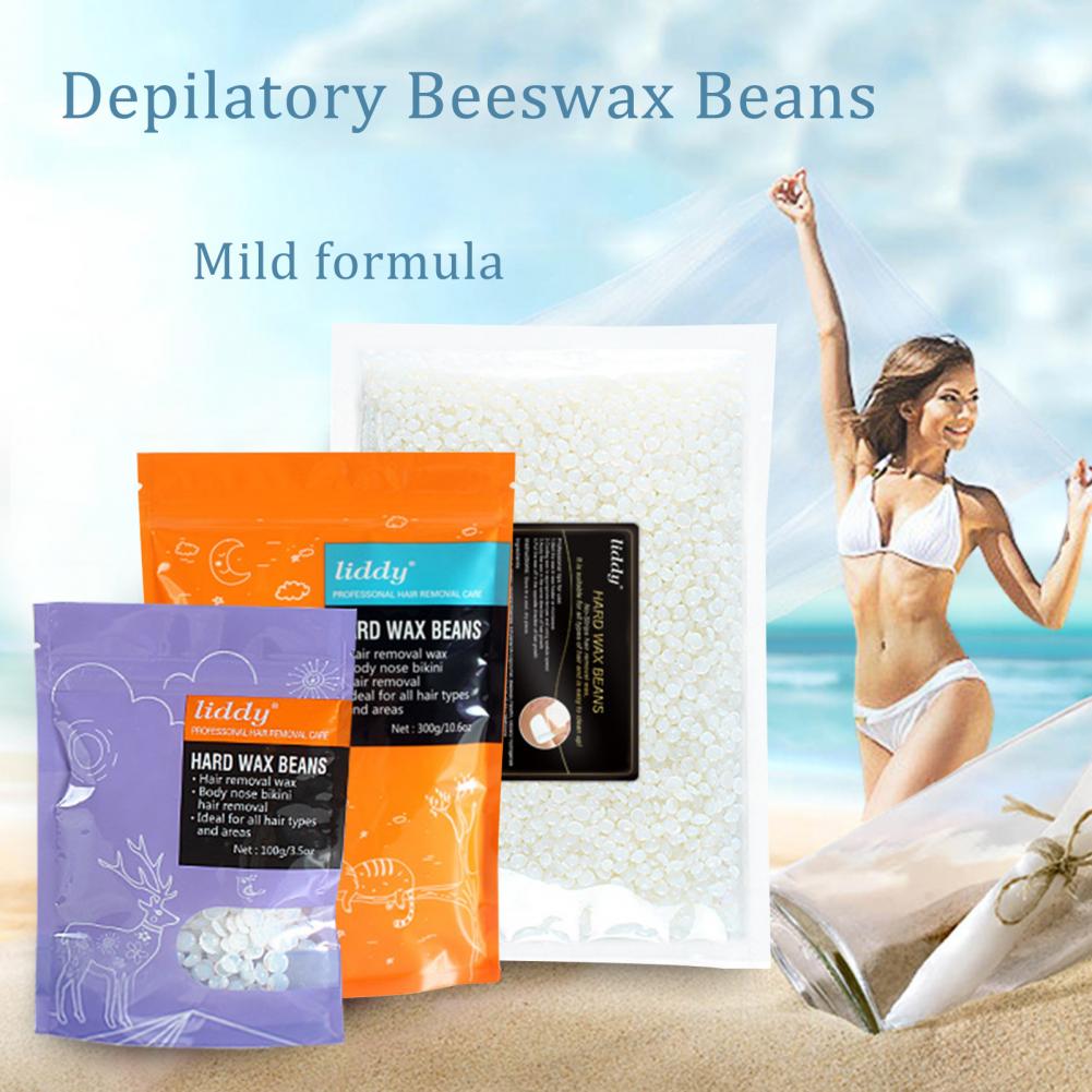 100g/300g/500g Paper-Free Hair Wax Beans Removing TransparentHard Bean Wax Fragrant Quick Melting Waxing Beans for Unisex