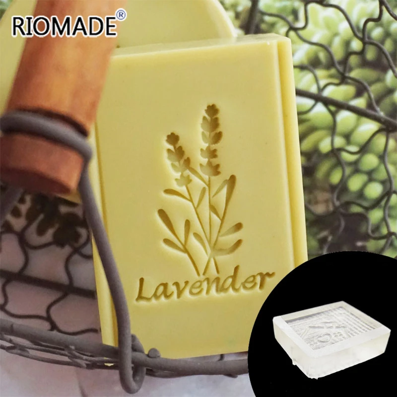 Lavender Acrylic Soap Stamp Natural Transparent Custom Stamps For Making Soap Chapter With Handle Handmade Seal Z0568XC