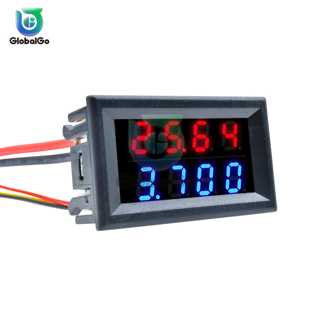 Двойной светодиодный дисплей mini цифровой вольтметр Ammeter DC 100V 200V 10A Панель панели Amp Volt -ток Детектор тестера 4 -бита 4 бита