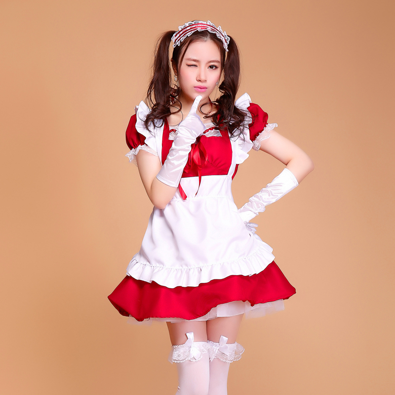 Cafe restaurant Maid Wear Waiter Professional uniform korte rok anime servant cosplay kostuum zoete lolita kleding