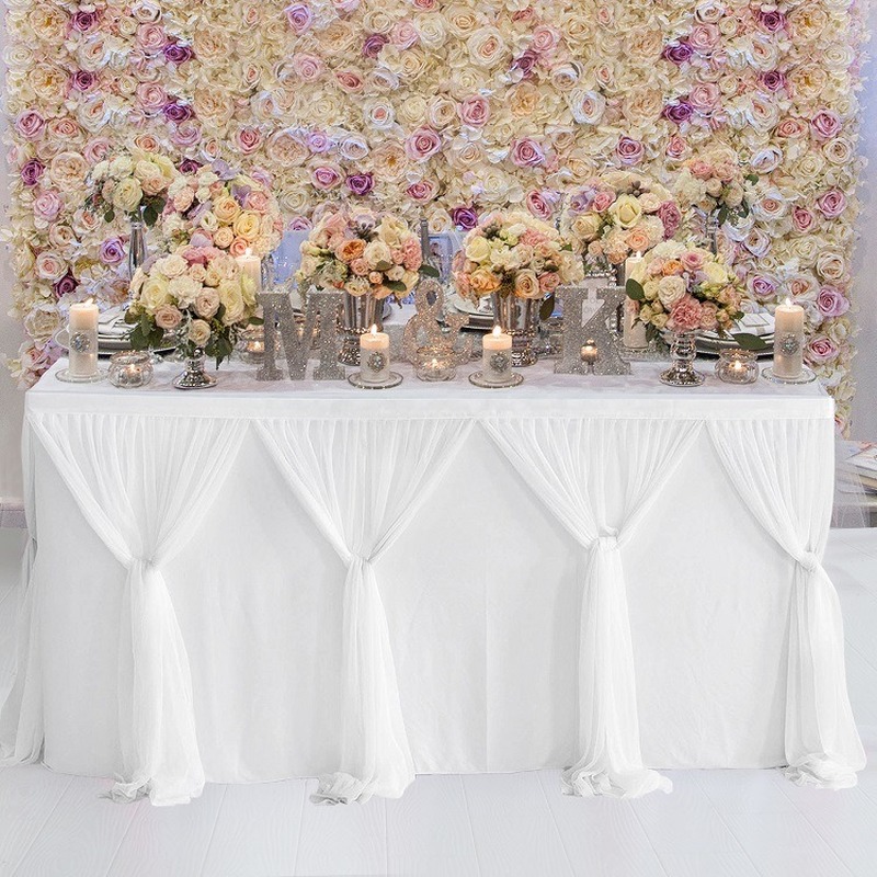 結婚式の誕生日パーティーケーキデザートの装飾用ロマンチックなチュールテーブルスカート