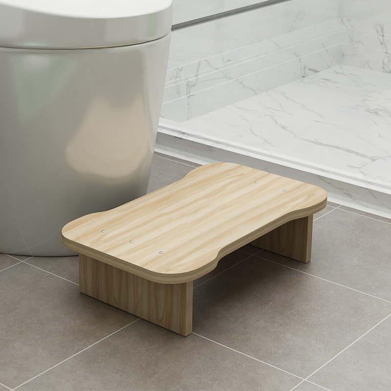 Tabourets bas de toilettes en bois