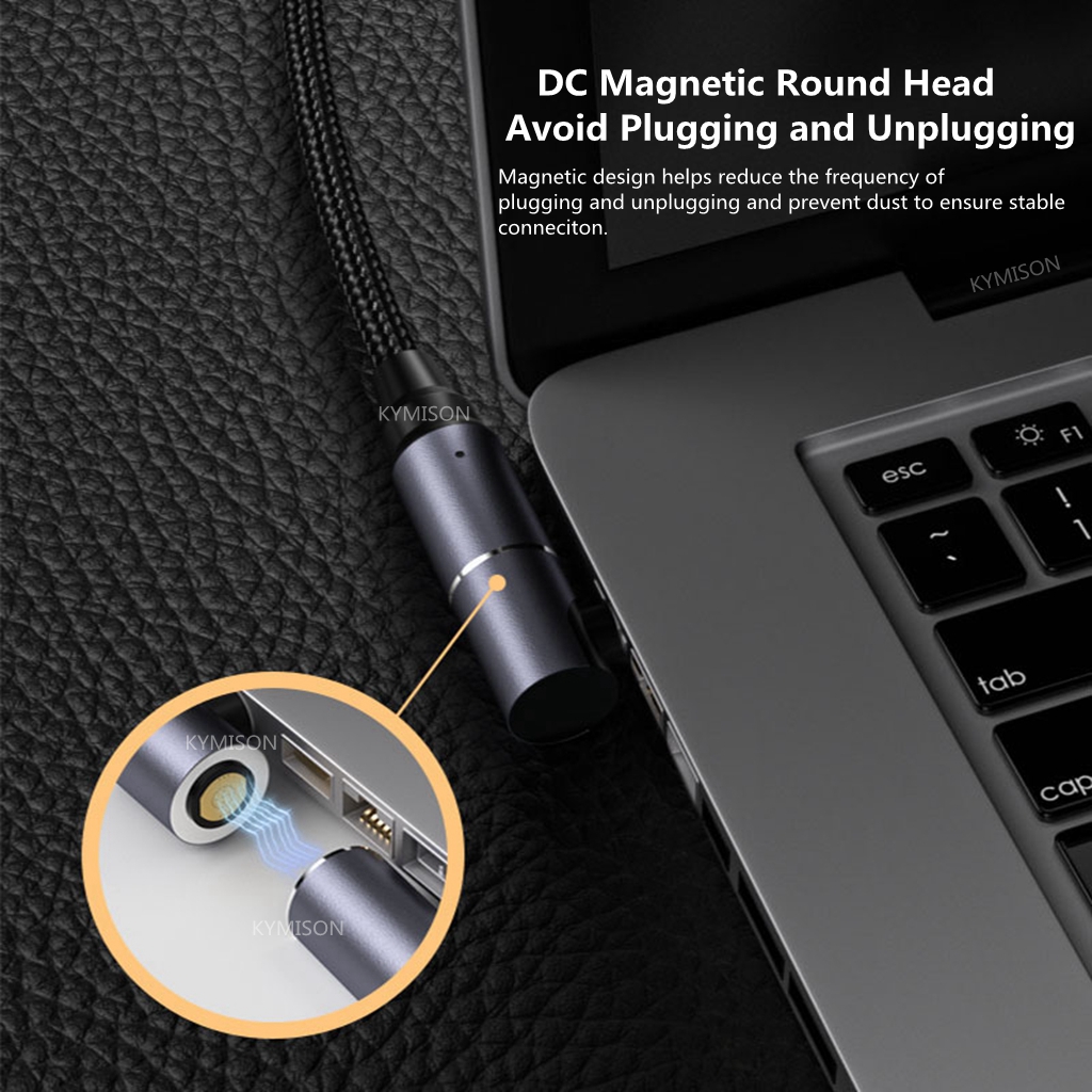100W Magnetic Cable Type C Adapter Converter PD Fast Charging Cord USB-C Female to 5.5*2.1mm Plug for Laptop Notebook Charger