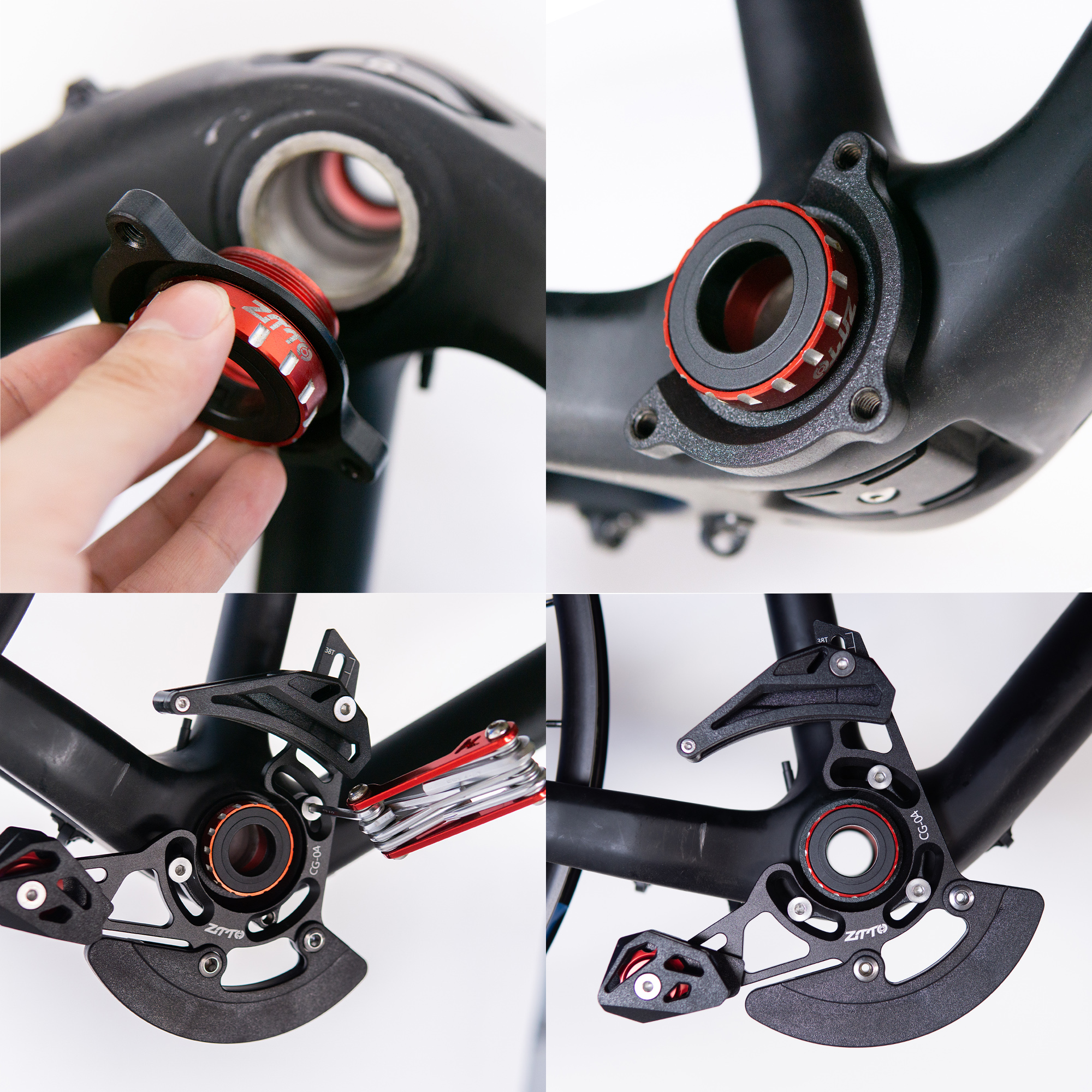 ZTTO DH MTB自転車チェーンガイドドロップキャッチャーBBマウントマウンテングラベルバイクシングルディスク1xシステムの調整可能