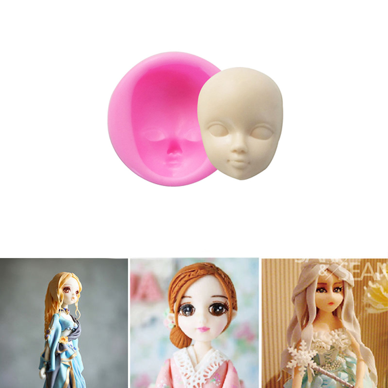 3D Baby Face Silicone Cake Mould Fondant Sugarpaste Diy Doll Head Mold Baby Face Mold Baking Kitchen Accessories