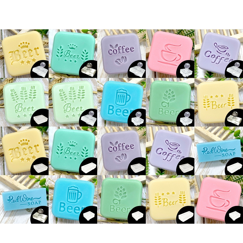 Acryl Coffee Beer Soap Stamp Handmade Crafts Soaps Soal English Letters for Diy Making Chapter Unieke Soap Stamps