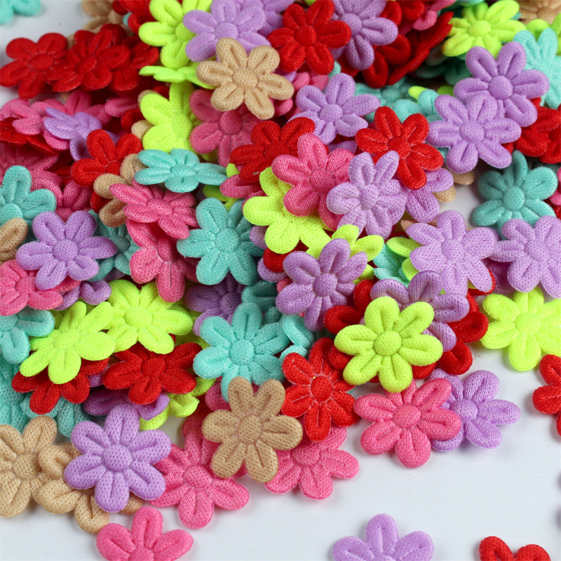 100 petali a cinque petali fiore che goffano fai da te artigianato bambini accessori bambini con adesivi di stoffa festival