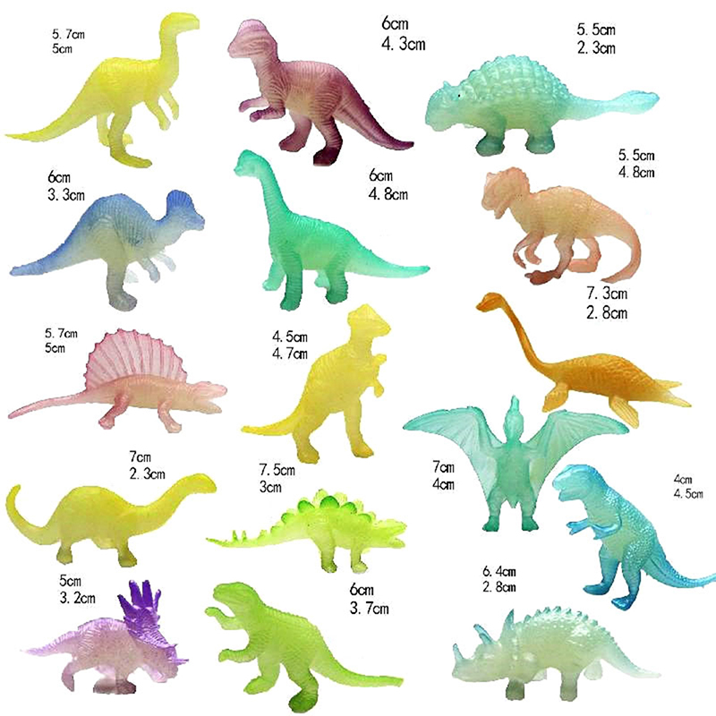 /conjunto Luminoso Jurássico Noctilucent Toys Dinosaur Brinquedos brilham no Dark Dinosaurs Glow Party Supplies