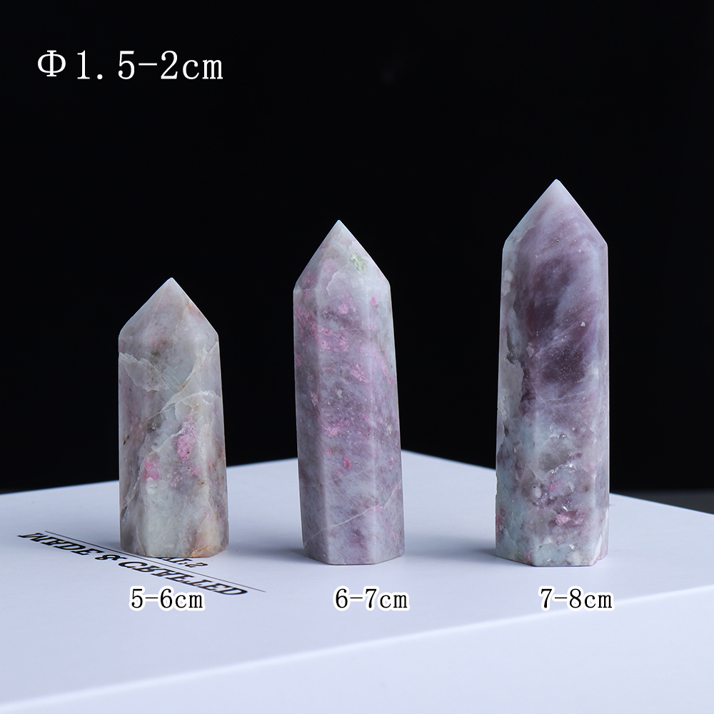 5-8 cm de quartzo natural turmalina de ameixa Blum Blossom Point Energy Gemstone Reiki DIY presente