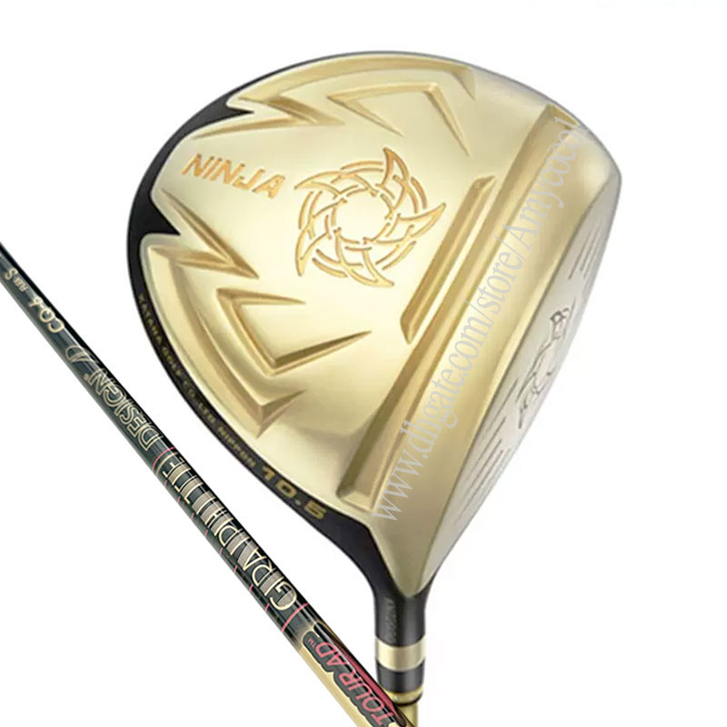 男性用のゴルフクラブVoltioNinja Golf Driver右利きGold Katana Driver Graphite Shaft R/S Flex 9.5または10.5ロフト送料無料