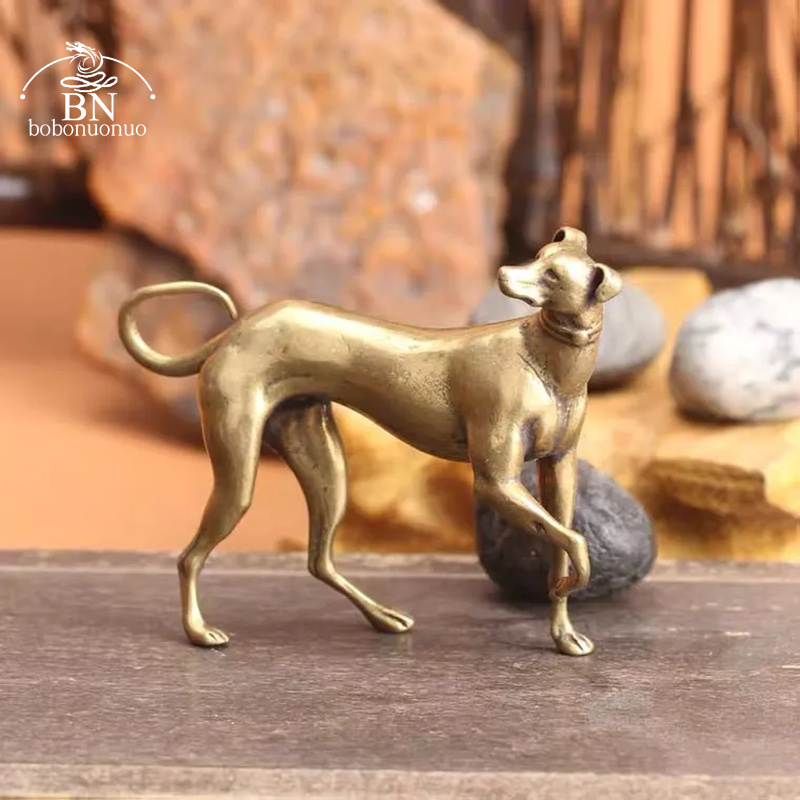 Solide Messing Loyal Dog Desk Ornamente Vintage Kupfer Tier Miniaturen Figuren Dekorationen Geschenke Home Decors Crafts Accessoires