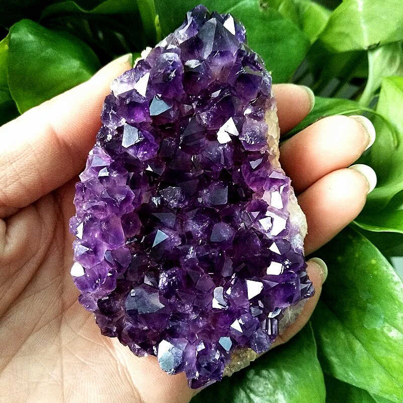 80-100g Natural Brazilian Amethyst Stone Quartz Crystal Cluster Druzy Geode Healing Mineral Rock Specimens Ornament Home Decor