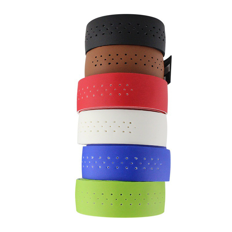 Cykelstyrning PU LEATHER ROAD Cykelstyrning Grip Wraps Bar Tapes With Bar End Plugs Cycling Accessories 6Colours