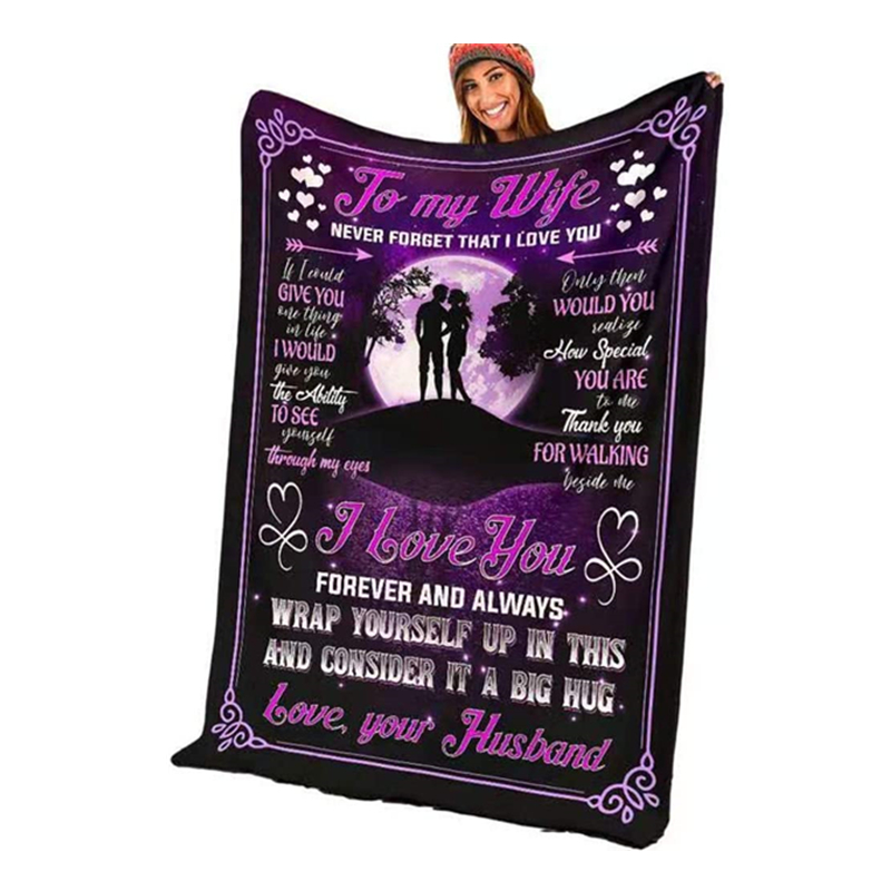 Personalized to My Wife Blanket from Husband,Cozy Super Soft Plush Throw Blanket ,for Birthday, Anniversary and Valentine's Day