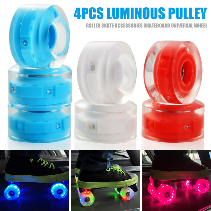 Nowe 4PCS Luminous Light Up Roller Skate Felle z łożyskami rolki akcesoria