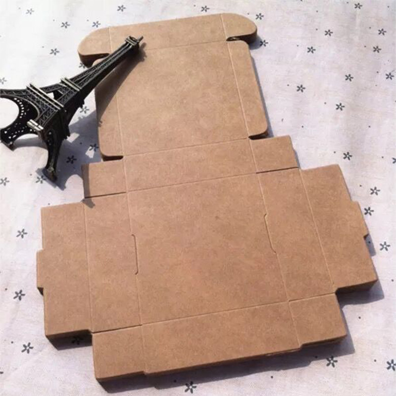 2023 Natural Kraft Paper Gift Packaging Box, Small Craft Box Folding Kraft Paper, Brown Handmade Soap Paper Cardboard
