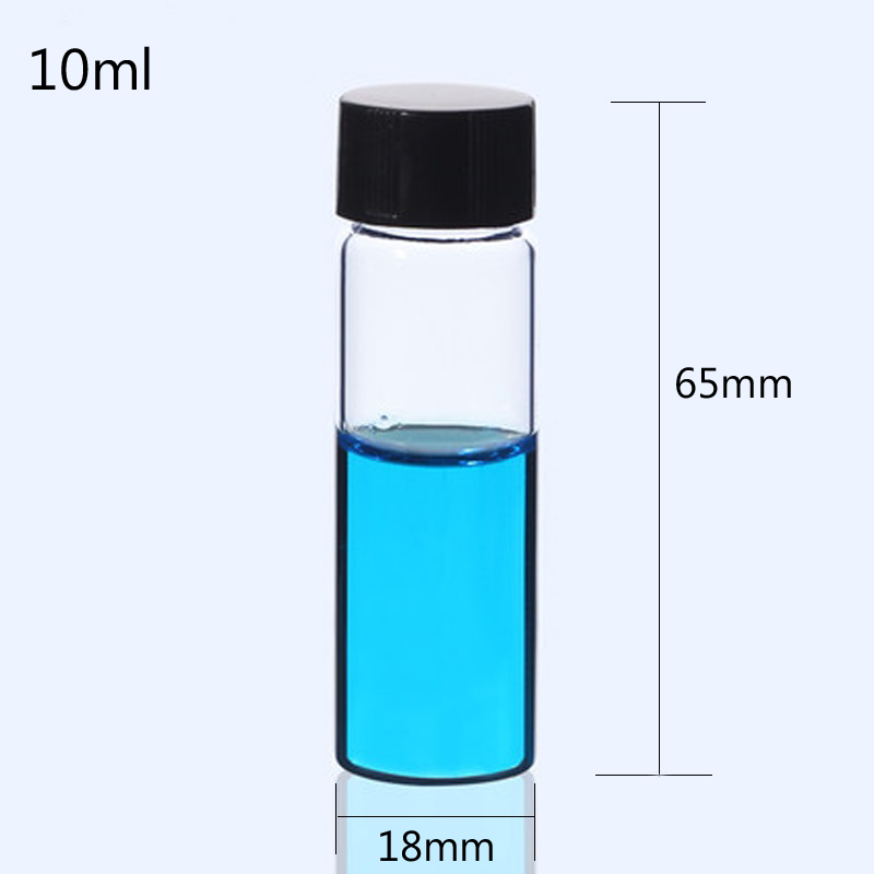 Toutes tailles bouteilles d'échantillon de verre transparent avec capuchon PP + pad à huile essentielle de bouteille de bouteille de bouteille à vis de vitre pour le laboratoire pour le laboratoire