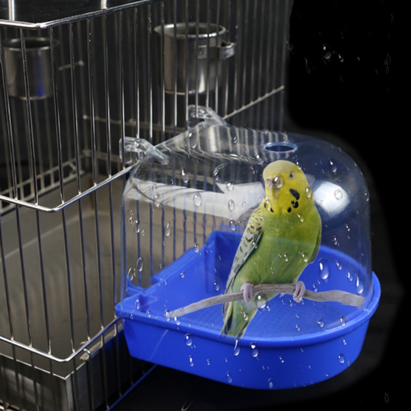 Bird Bath Box Parrot Bathing Cage Accessoire voor kleine vogels Parakeet Canary Budgerigar Justbirds transparante top