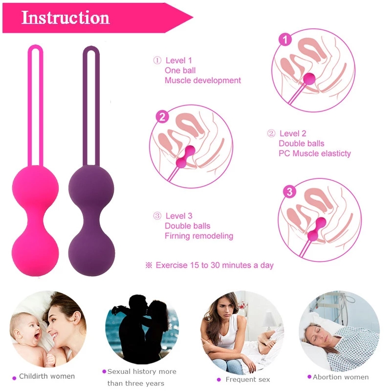 Kegel Ball Smart Safety Silicon Ball Weibliche Vagina Analstraffing Trainer Intimität Sexspielzeug für Frauen Vagina Übung Maschine