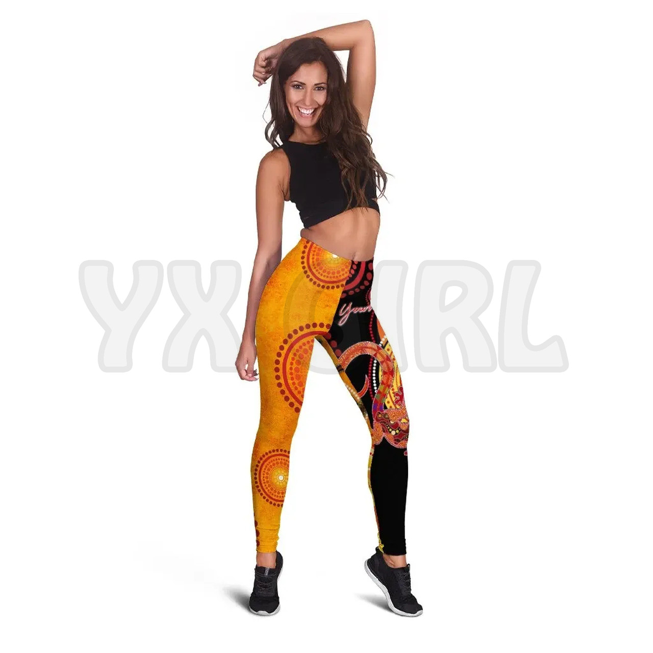 YX Girl Frauen für Mädchen Paar Aborigines Eidechsen 3d gedruckte Leggings sexy elastische weibliche dünne Leggings Gothic Yoga Leggings