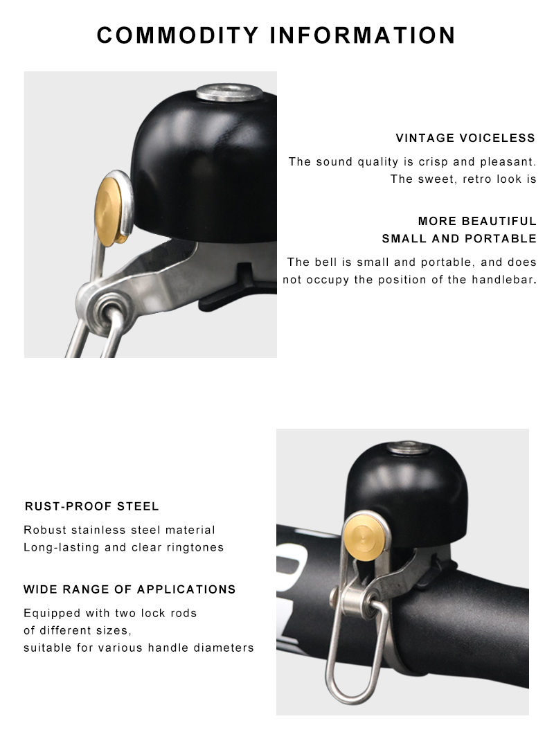 Retro klasik bisiklet çan çelik bakır net yüksek sesli ses yol bisiklet gideri çan güvenlik sürüş alarmı mtb aksesuarları