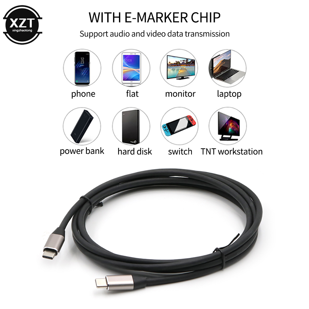 100W USB C tot USB Type C MANNELIJKE KABEL USBC PD 5A 4K SNELLAGER CORD USB 3.1 Gen 2 Videokabel voor Xiaomi Air Samsung S20 MacBook